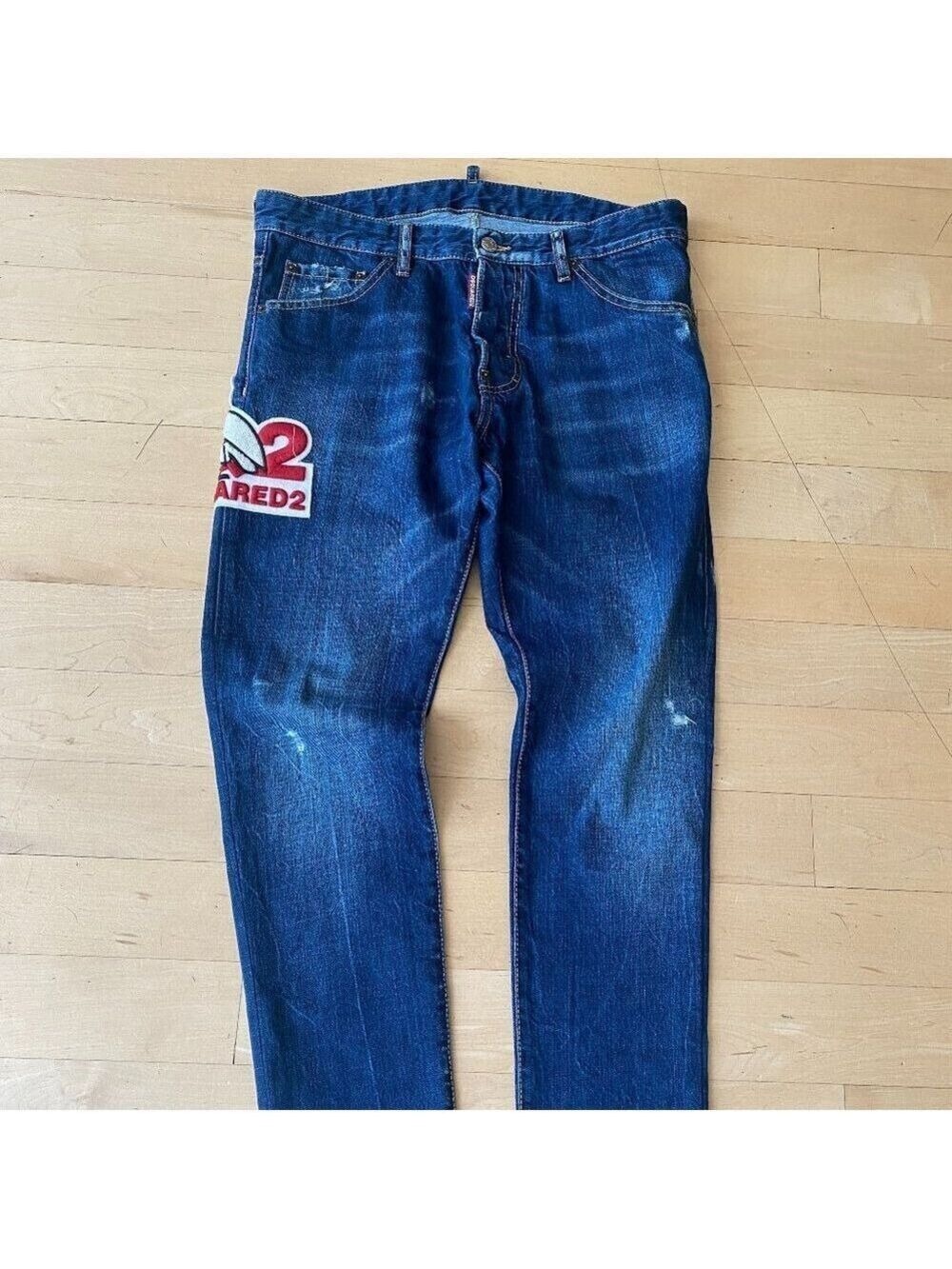 DSquared2 X Octobers Very Own OVO mens blue distressed jeans sz 50 IT waist 36